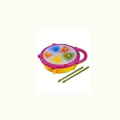 ABCD Kids Multicoloured Flash Drum Set With Music and Lights Electronic Touch Flash Visual 3d Lights with 3 game mode & Dynamic Music Toy For Kids and for Return Gift (Yellow)