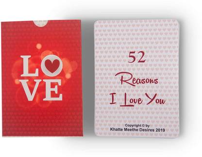Celebr8 52 Reasons I Love You Deck of Cards for Loved Ones Greeting Card
