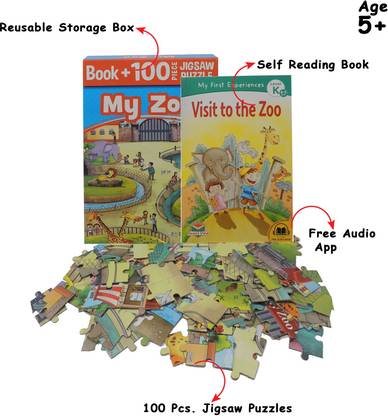 Pegasus My Zoo 100 Piece Jigsaw Puzzle with Reading Book
