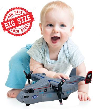 Miniature Mart Manual Push & Go Osprey V22 With Realistic Sound, lights Just Press The Buttons , Manually Rotatable Propeller Top/Front |Toys For Boys | Good Birthday Presents For Kids | Push & Go Toys |Military Plane Toys|UNBREAKABLE TOYS FOR BOYS [Big Size Toys]