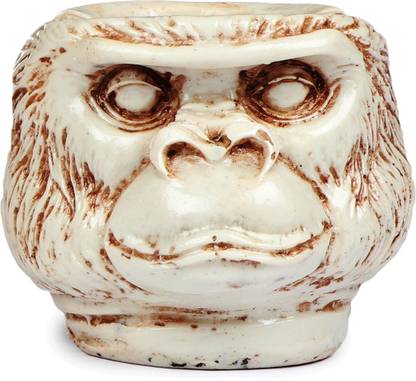 Pinkdesh Resin Material Monkey Face Ashtray Bar Accessories, Smoking Room Decor for Smokers/Cigarette Ash Beige Polyresin Ashtray