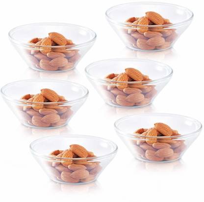 BOROSIL Glass Serving Bowl Venus Glass Katori Set, 170ml, Set of 6, Transparent