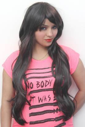 HEROSHIV INDIA Fiber Synthetic Wig Mix wavy Heavy Long  Extension Hair Extension