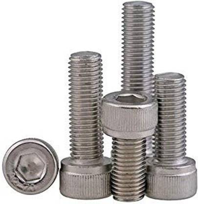 GSK Cut Bolt M5 x 10mm Socket Head Cap Screws, Allen Socket Drive, SS304 , Full Thread, Quantity - 10 Pcs