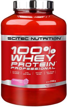 SCITEC NUTRITION Nutrition 100% Whey Professional Protein Powder - 2350g, Strawberry Whey Protein