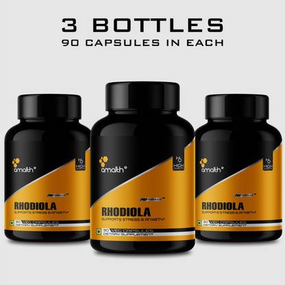 AMALTH Rhodiola Rosea Extract for Anxiety Management, Sleeping Capsule 250mg-Set of 3