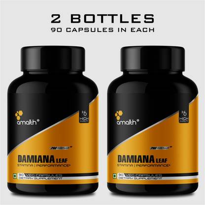 AMALTH Damiana Leaf Extract Testosterone Booster for men, Energy Capsule 500mg-Set of 2