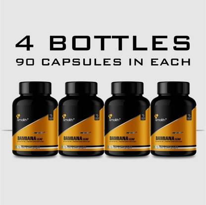 AMALTH Damiana Leaf Extract Testosterone Booster for men, Energy Capsule 500mg-Set of 4