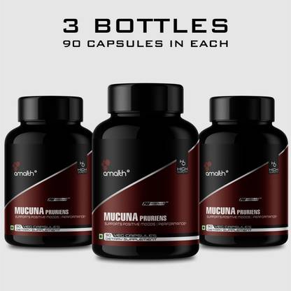 AMALTH Mucuna Pruriens Extract Testosterone Booster for men 1000mg-Set of 3