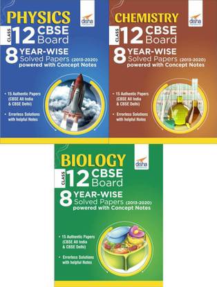 Physics, Chemistry & Biology Class 12 CBSE Board 8 YEAR-WISE (2013 - 2020) Solved Papers powered with Concept Notes