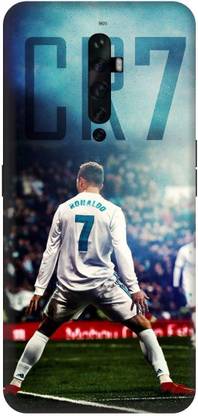 UMPRINT Book Cover for Oppo Reno 2f Ronaldo, CR7, Football Player Printed Back Cover