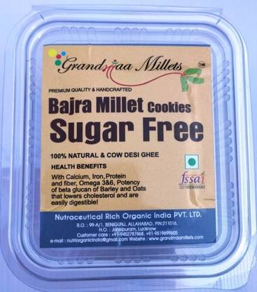 GRANDMAA Millets Bajra Desi cow Suagar free Cookies, High Fiber Delicious Cookies Cookies Biscuit
