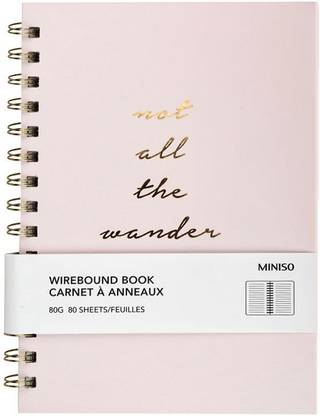 MINISO Spriral Wirebound Book A4 Diary Ruled 80 Pages