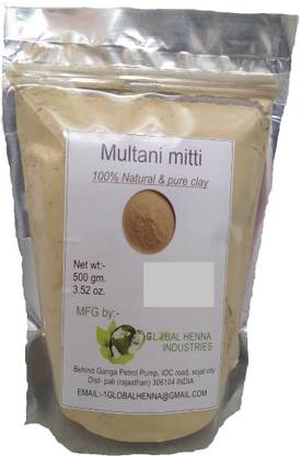 GLOBAL NATURAL'S Fresh Multani Mitti Powder - Face Pack Applied For:Radiance & Glow, Anti-marks & Spots Removal, Skin Whitening, Fairness, Pigmentation Removal, Oil Control, Tan Removal, Anti-ageing, Deep Cleansing, Replenishing & Rejuvenation, Blackhead Removal, Skin Brightening, Anti-acne & Pimples, Skin Lightening, Skin Toning