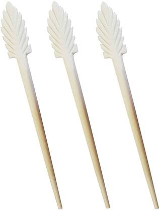 salvusappsolutions Maple Leaf Design Marble Made Hair Stick Set for Women Bun Stick