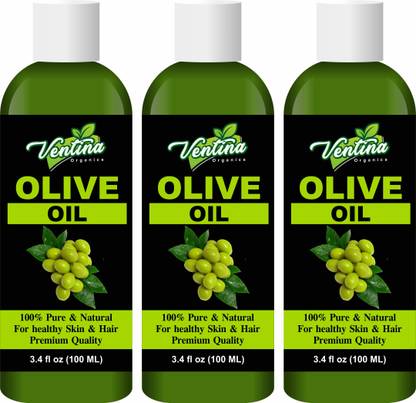 Ventina Organics Coldpressed Olive Carrier for Skin and Hair Oil-300Ml Hair Oil