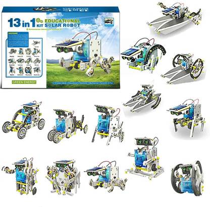 WISHKEY 13 in 1 DIY Solar Robot Kit Toy,Working Models Powered by Solar Energy