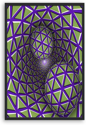 SantoshProcess Optical illusion Wall art with frame Home, office wall decor items Digital Reprint 18 inch x 12 inch Painting
