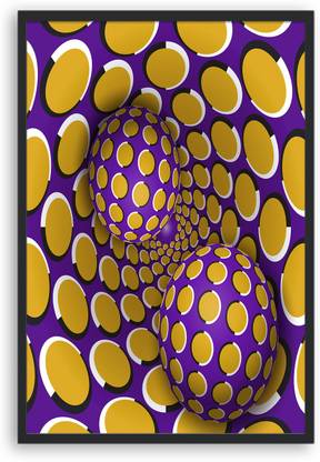 SantoshProcess Optical illusion Wall art with frame Home, office wall decor items Digital Reprint 18 inch x 12 inch Painting