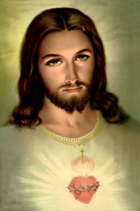 Elegance Sacred Heart Of Jesus Christ PAINTING Digital Reprint 24 inch x 16 inch Painting