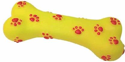 DogTrust Dog Squeaky Rubber Non Toxic Sound & Chew Bone Toy Rubber Bone, Squeaky Toy For Dog