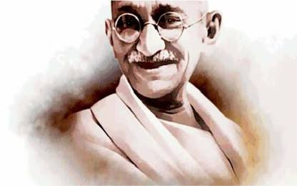 Mahatma Gandhi Wall Poster For Room With Gloss Lamination M41 Paper Print