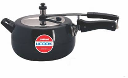 United Pranzo HA Induction Base Stainless Steel Lid 3 Litre 3 L Inner Lid Induction Bottom Pressure Cooker