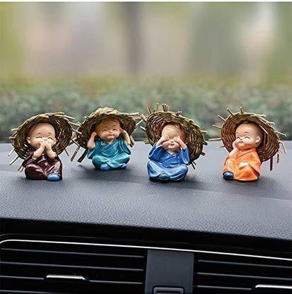 avenew Fengshui 4 Little Cute baby monk with hate Decorative Showpiece  -  6 cm