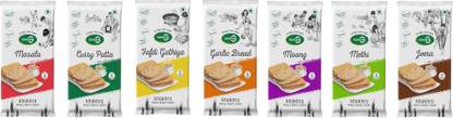 Shanta G Khakhra Whole Wheat Crisps 28 in 1 (Garlic Bread, Curry Patta, Fafda Gathia, Jeera, Masala, Methi, Moong)…