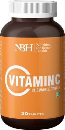 NBH Vitamin C chewable tablet with added zinc for immunity, antioxidant (30 tablets)