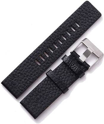 HOURSTAR 22mm Black Compatible Watch Strap 22 mm Genuine Leather Watch Strap