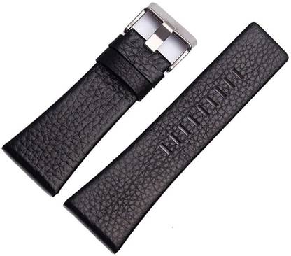 HOURSTAR 32mm Black Compatible Leather Watch Strap 32 mm Genuine Leather Watch Strap