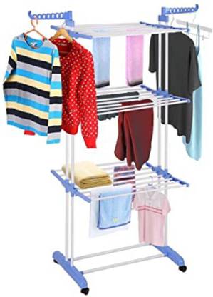 JOIE Steel Floor Cloth Dryer Stand 3 Level Modular Foldable Cloth Drying Stand with Weather Resistant Frame