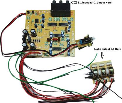 Quality 2.1 Channel Audio to 5.1 Channel Audio Pre Amplifier converter board kit working with 12-0-12 volt 1 ampere Electronic Components Electronic Hobby Kit