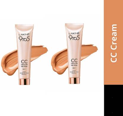Lakmé 9to5 CC Complexion Care Face Cream(For Fair to Wheatish Skin Tone) -Pack of 02 (30g x02 qty) Foundation