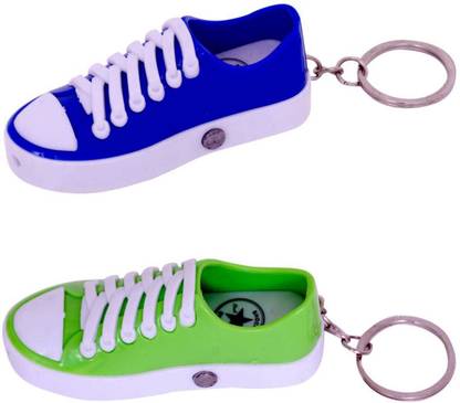 Stylin Shocking Green & Blue Color Shoes With laser and Light Function Artificial Small Shoe Gag Toy