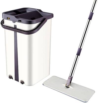 UPC U.P.C Microfiber Flat Mop with Super absorbent Mop Pads with Flat Spin Mop Ultra Drying Technology with Built in Scrubber Mop, Mop Set