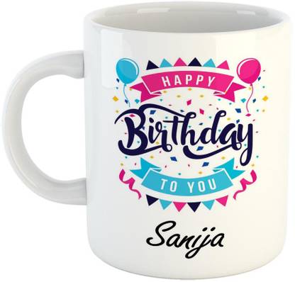 FABTODAY Best Gift for Birthday, Name - Sanija Ceramic Coffee Mug