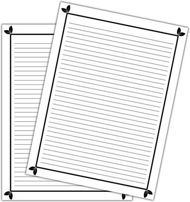 WAYTOBUY 4 Side Leaf Designed 60 Sheets Assignment or Project Paper 70 GSM For Students (70GSM, ONE SIDE RULED, WBLF001) Ruled A4 Size 70 gsm A4 paper