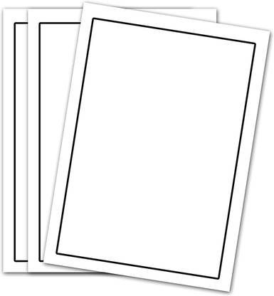 WAYTOBUY 30 Sheet Unruled One Side Border Assignment or Project Paper 100 GSM Unruled A4 Size 100 gsm A4 paper