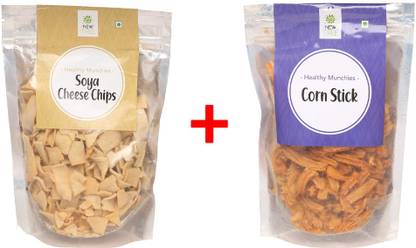 NEW TREE Healthy Roasted Combo of Soya Cheese Chips and Corn Stick