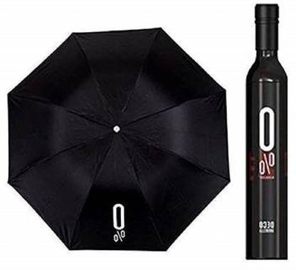 VeNom Premium Windproof Double Layer Folding Portable Umbrella with Bottle Cover for UV Protection & Rain Umbrella (Multicolor) Umbrella
