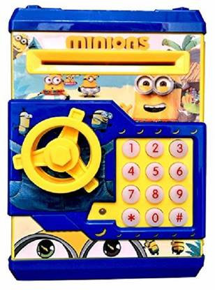 CADDLE & TOES Latest Money Safe Kids Piggy Savings with Electronic Lock ATM Bank New Style Coin Bank Mr.Minnion Coin Bank