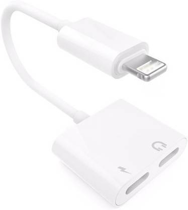 EWELL Lightning Cable 0.05 m 2-in-1 Lightning Splitter Adapter for iOS Devices Compatible IOS 10 or Later, Double lightning ports for dual Lightning Headphone Audio & Charge Adapter 0.1 m Headphone Splitter-a