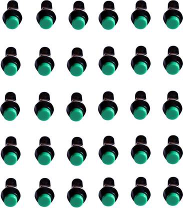 Tool Point Switches Self-Lock On/Off 2 pin Push Button Switch Locking Car, Boat Dashboard Green (Pack of 30) Electronic Components Electronic Hobby Kit