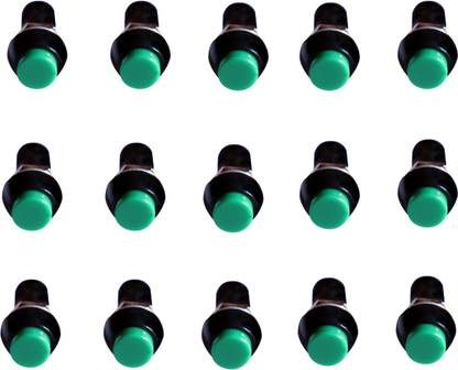 Tool Point Switches Self-Lock On/Off 2 pin Push Button Switch Locking Car, Boat Dashboard Green (Pack of 15) Electronic Components Electronic Hobby Kit