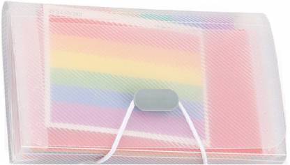 Corslet Plastic A6 File Folder Document Bag With Multicolored Tabs For Mini Bill Receipt File Bag Pouch Folder Organizer File Holder Office Supply