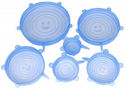 Alciono Silicon lids for Containers Stretch and Seal Lids, Silicon Food wrap for Bowl - Set of 6 with Various Sizes 2.6 inch, 3.8 inch, 4.5 inch, 5.7 inch, 6.5 inch, 8.3 inch Lid, Pack of 6
