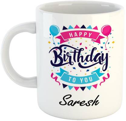 FABTODAY Best Personalised Gift for Birthday, Name - Saresh Ceramic Coffee Mug