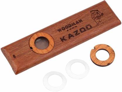 amiciSound Kazoo Wooden Musical Wind Instrument Wood Harmonica with Metal Carrying Case Wooden Flute